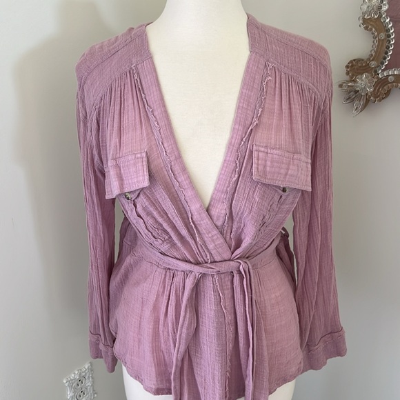 We The Free Gauze Safari Top Blouse - Picture 4 of 7